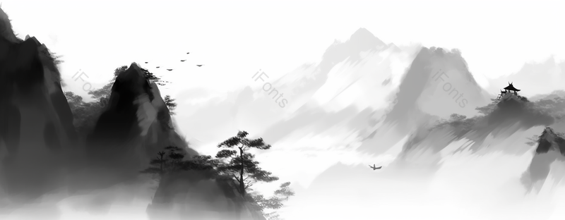 层峦耸翠中国风山水墨画背景,插画/手绘图,插画/手绘图库,插画/手绘图下载,插画/手绘